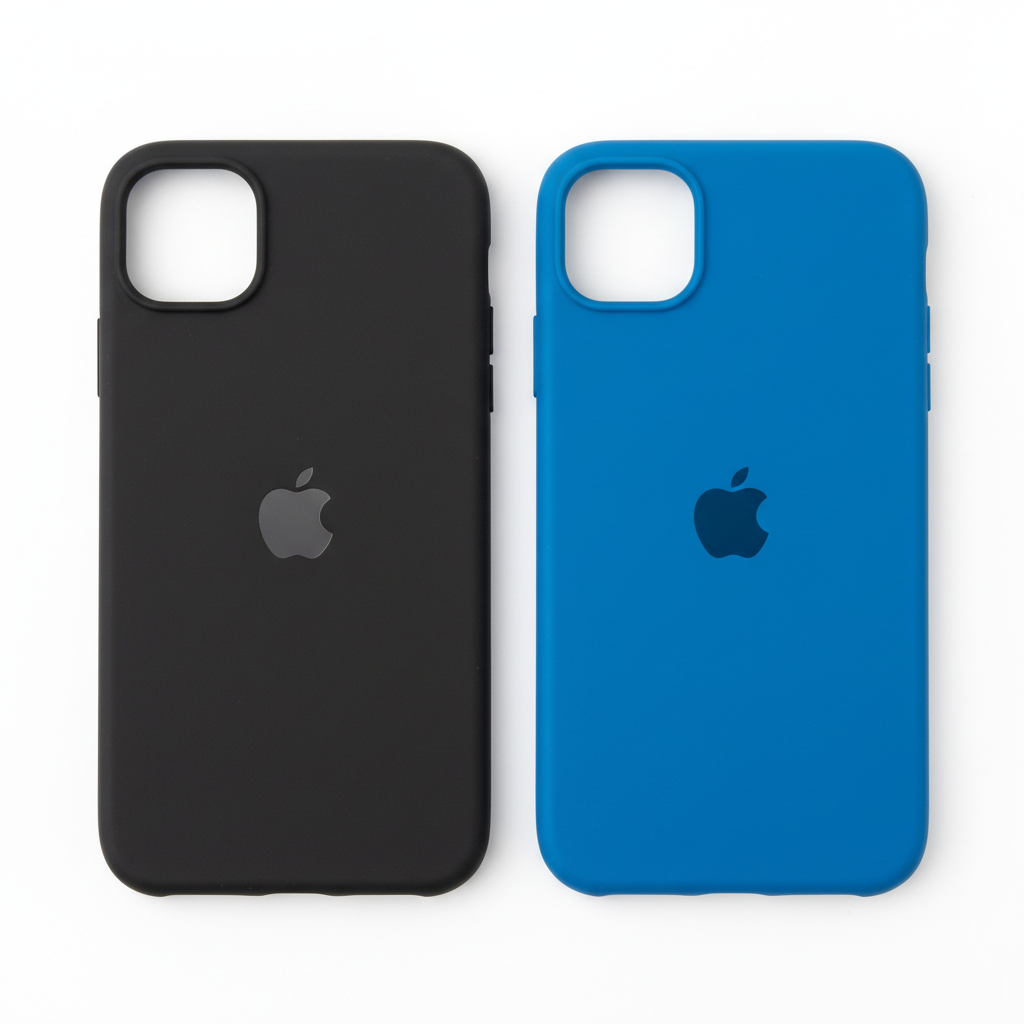 2 pcs Silicon Case For iPhone - Black and Blue
