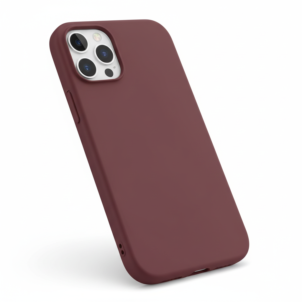 iPhone Solid Color Silicon Case - Maroon